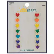 Multi-Color Enamel Heart Earrings