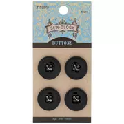 Black Round Buttons - 19mm