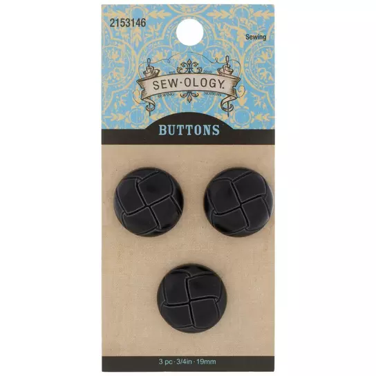 Pack Of 10 Artificial Leather Covered Shank Buttons For Crafts