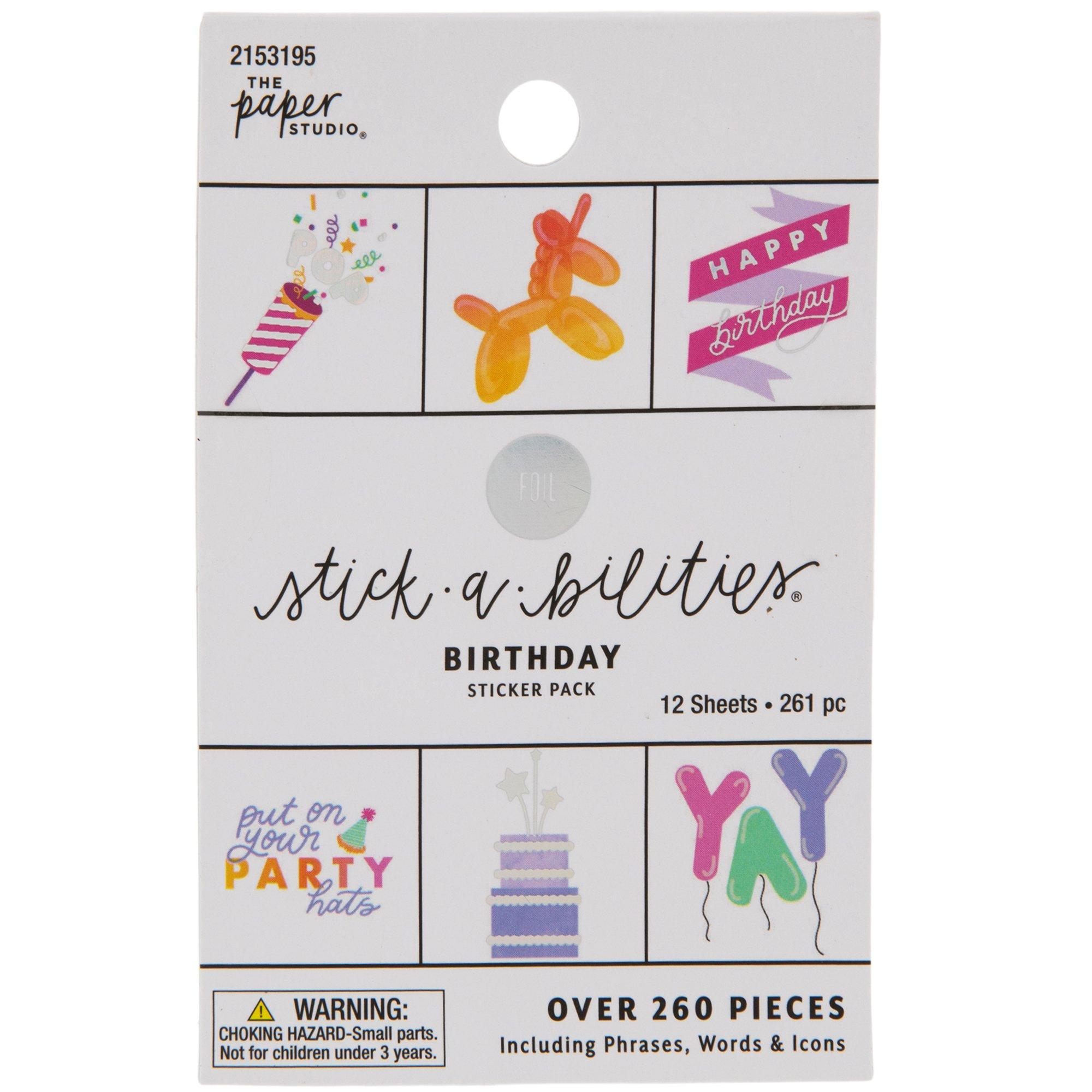 Gold Happy Birthday Foil Stickers, Hobby Lobby