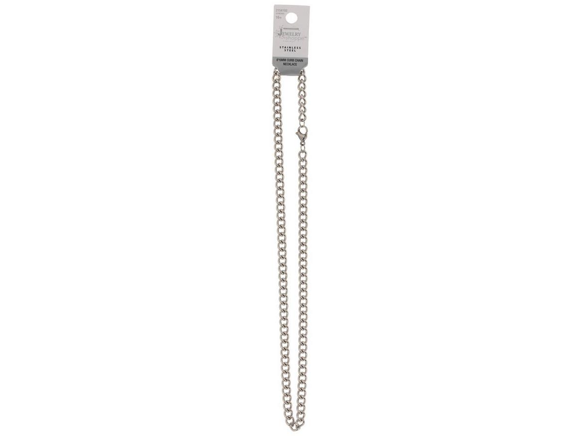 Stainless Steel Curb Chain Necklace - 18
