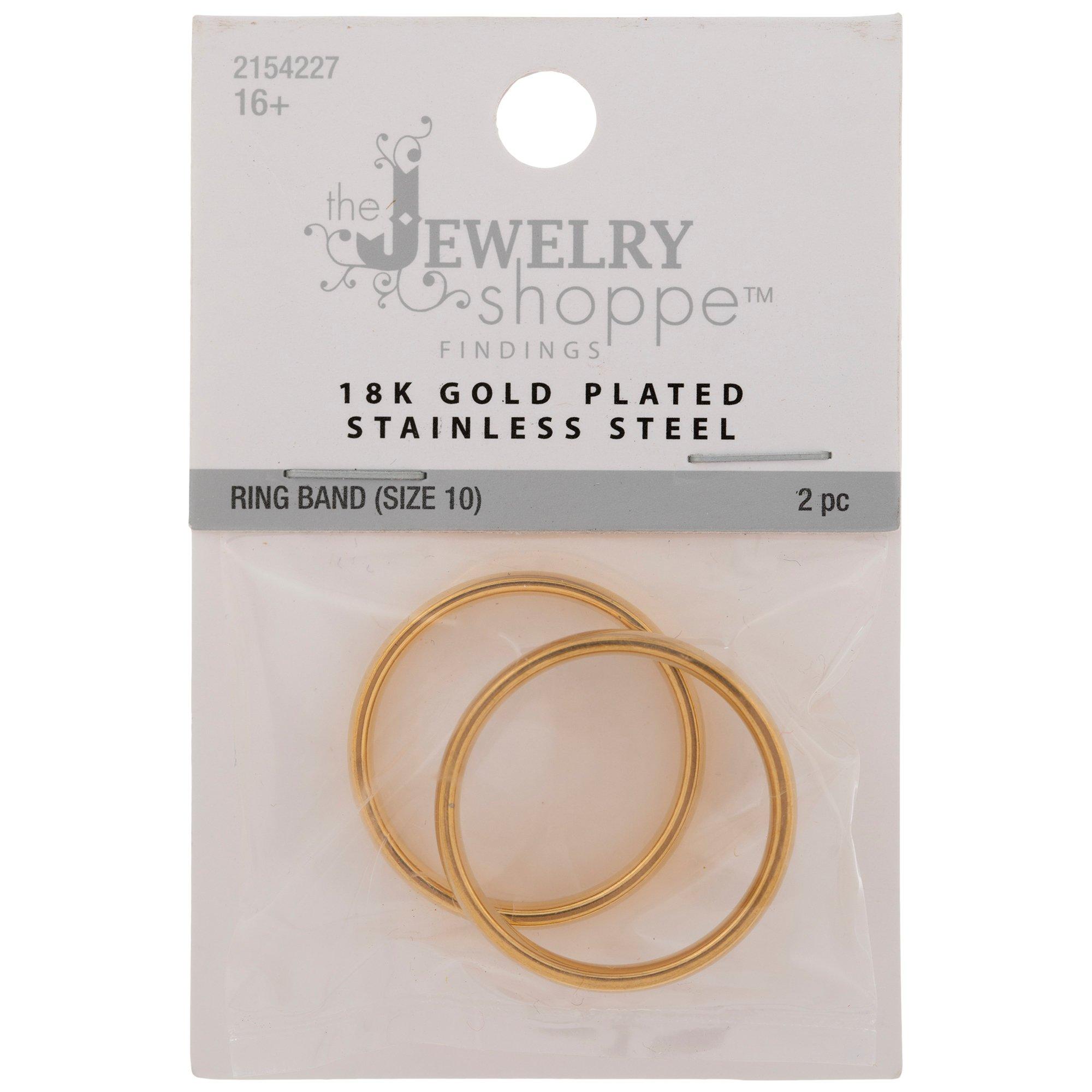 18K Gold Plated Stainless Steel Rings - Size 10