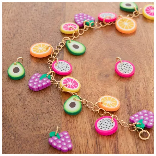 Fruit Polymer Clay Beads, Fruit Fimo Cane Beads, Assorted Fruit Beads,  Fruit Slice Beads, Fruit Clay Bracelet Beads, 