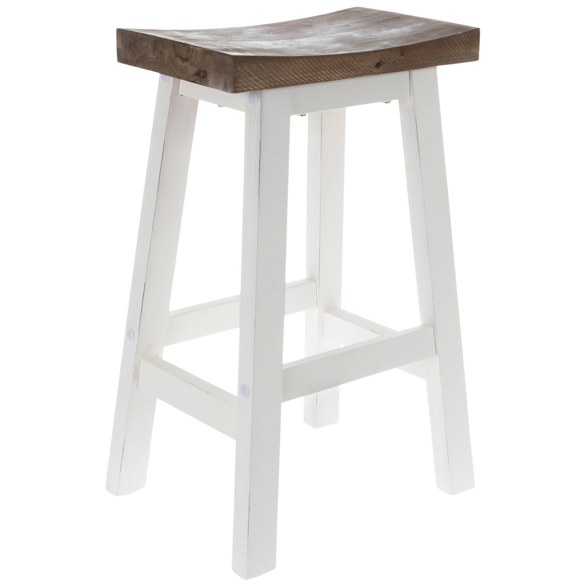 White Brown Wood Saddle Stool Hobby Lobby 2155786