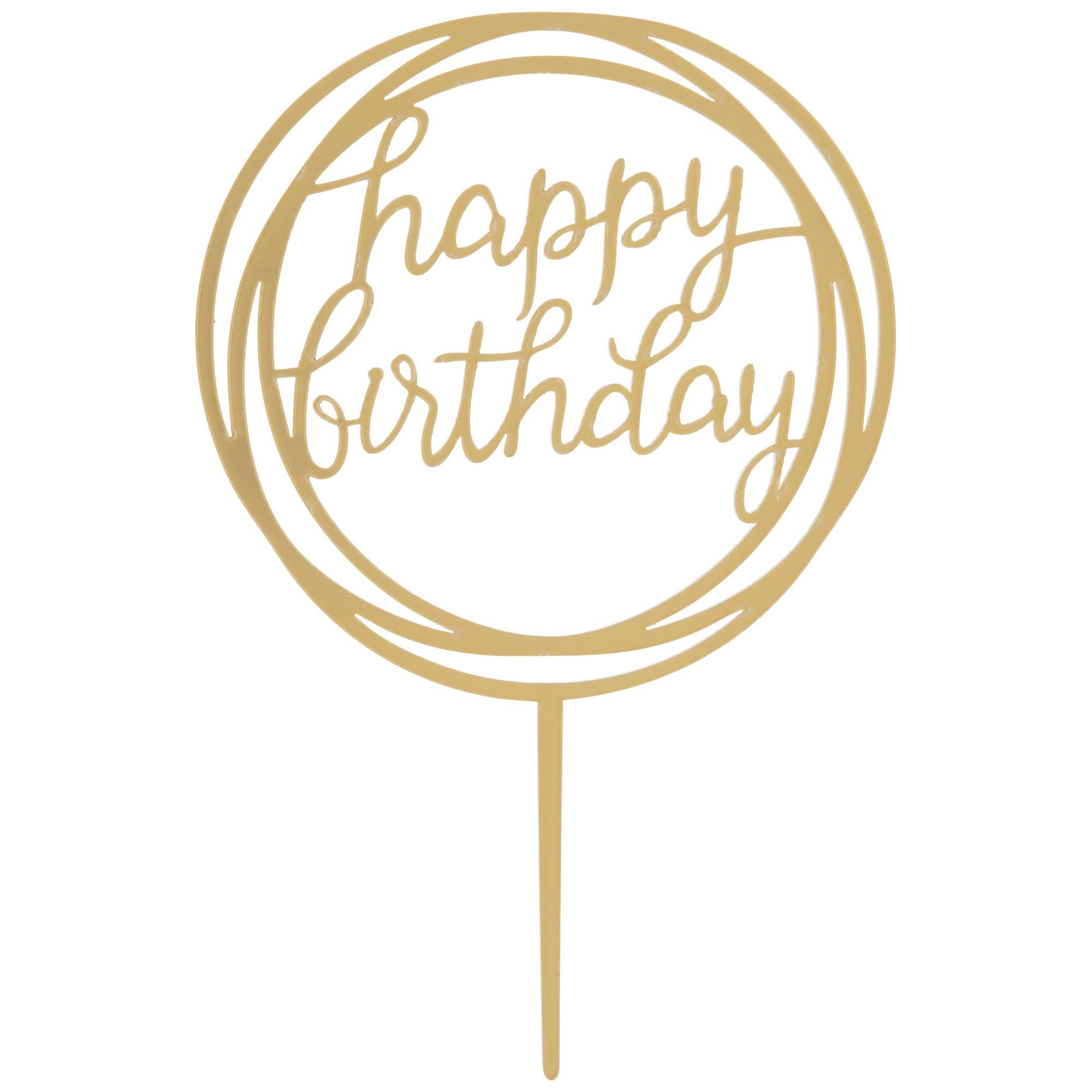 Happy Golden Birthday Cake Topper, Happy Birthday, 25th Birthday, 50th  Birthday, Gold Glitter Cake Topper 