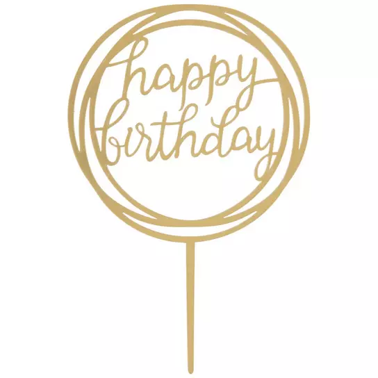 Gold Happy Birthday Cake Topper, Hobby Lobby