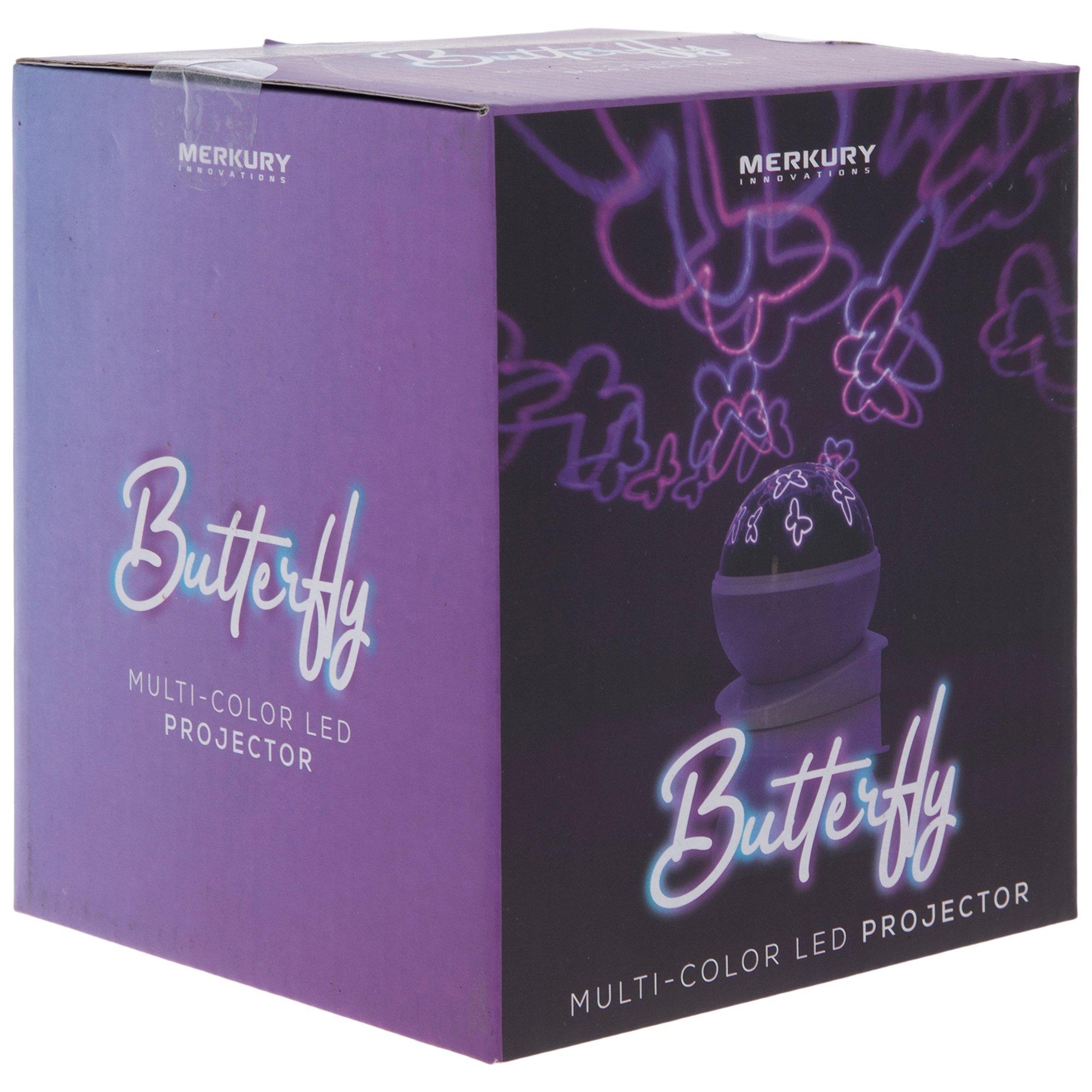 White, Purple & Blue Butterfly LED Projector Hobby Lobby 2161131