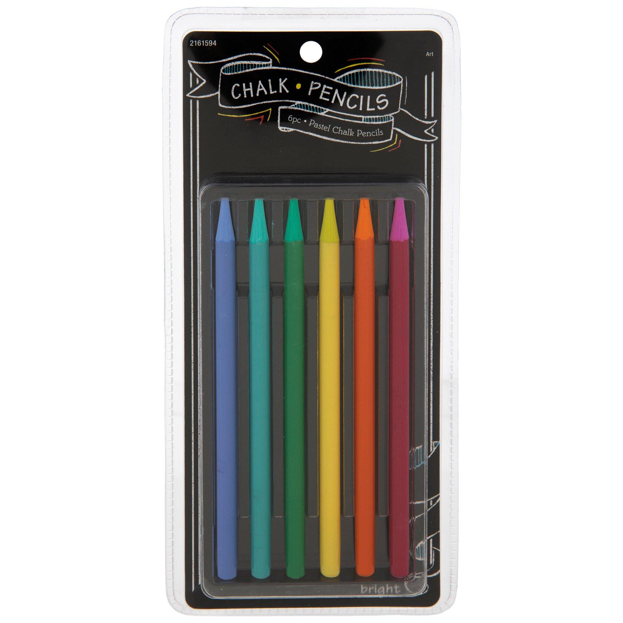 Bright Pastel Chalk Pencils - 6 Piece Set