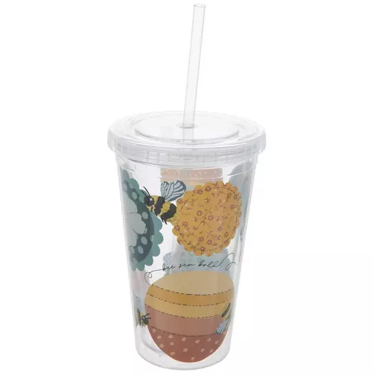 Glitter Smiley Face Cup With Straw, Hobby Lobby