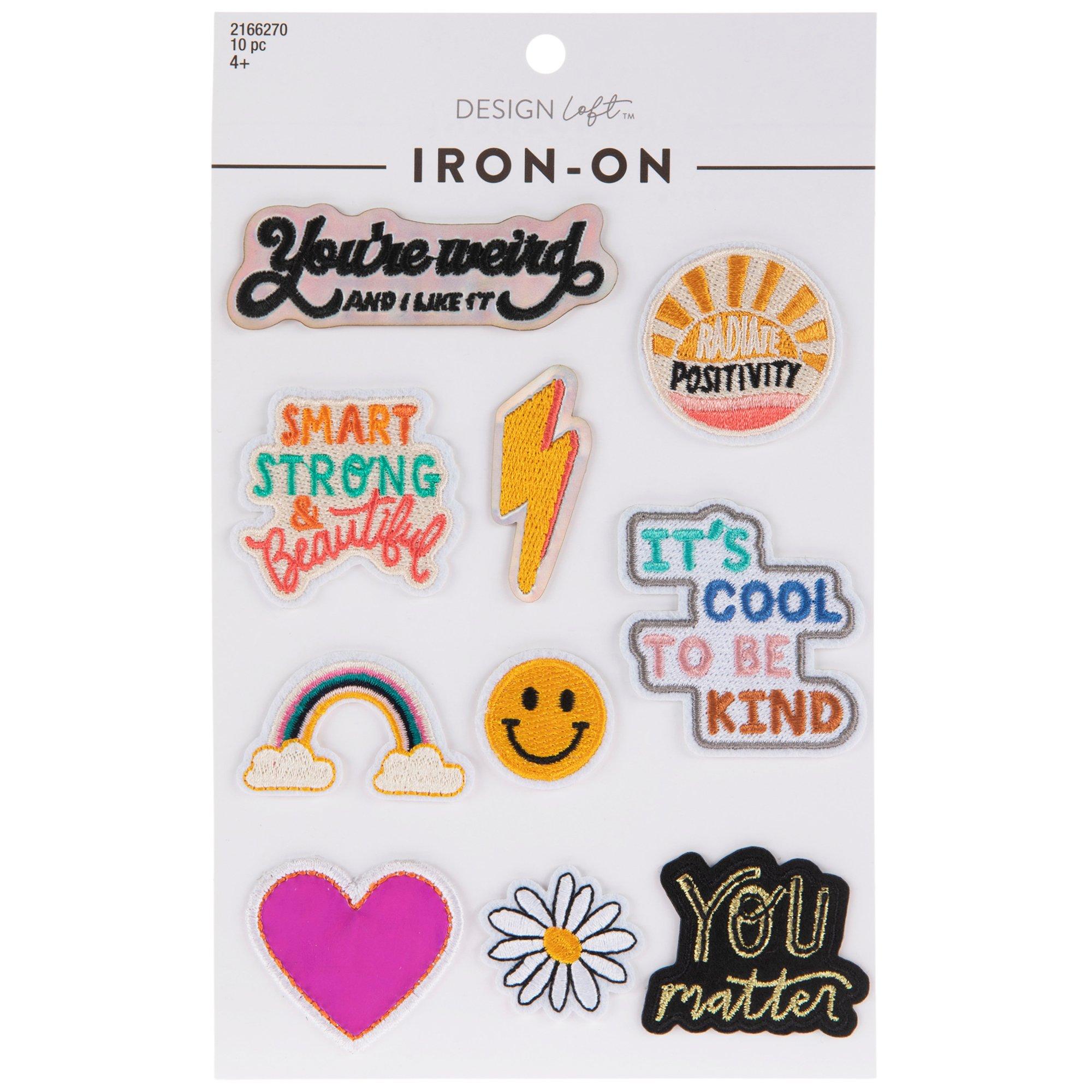 Encouraging Phrases Iron-On Patches, Hobby Lobby