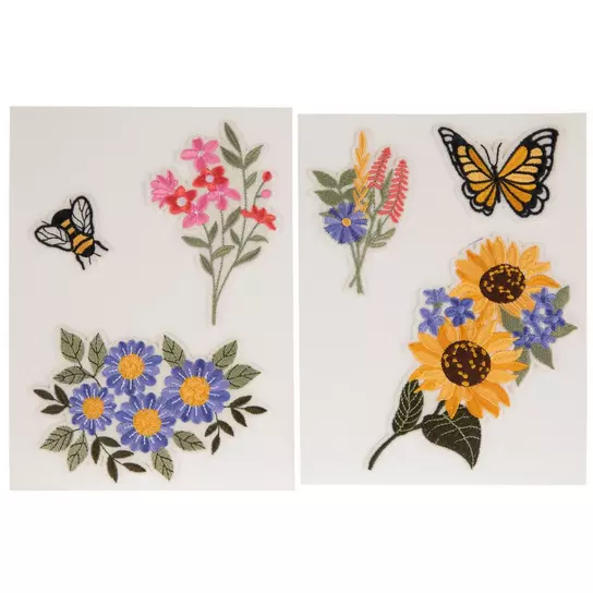 Flowers & Bugs Iron-On Patches, Hobby Lobby