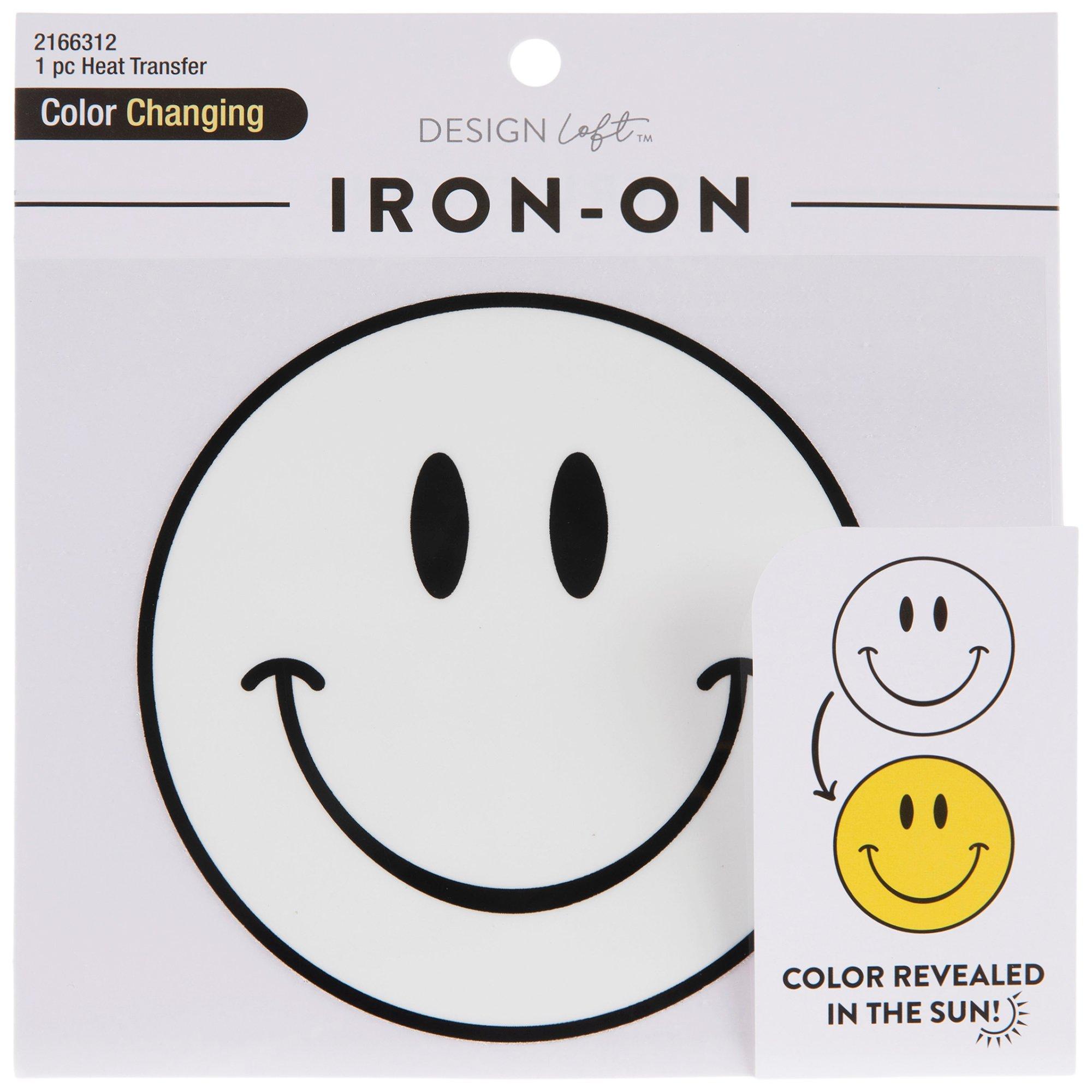 Yellow Smiley Face Iron-On Patch, Hobby Lobby