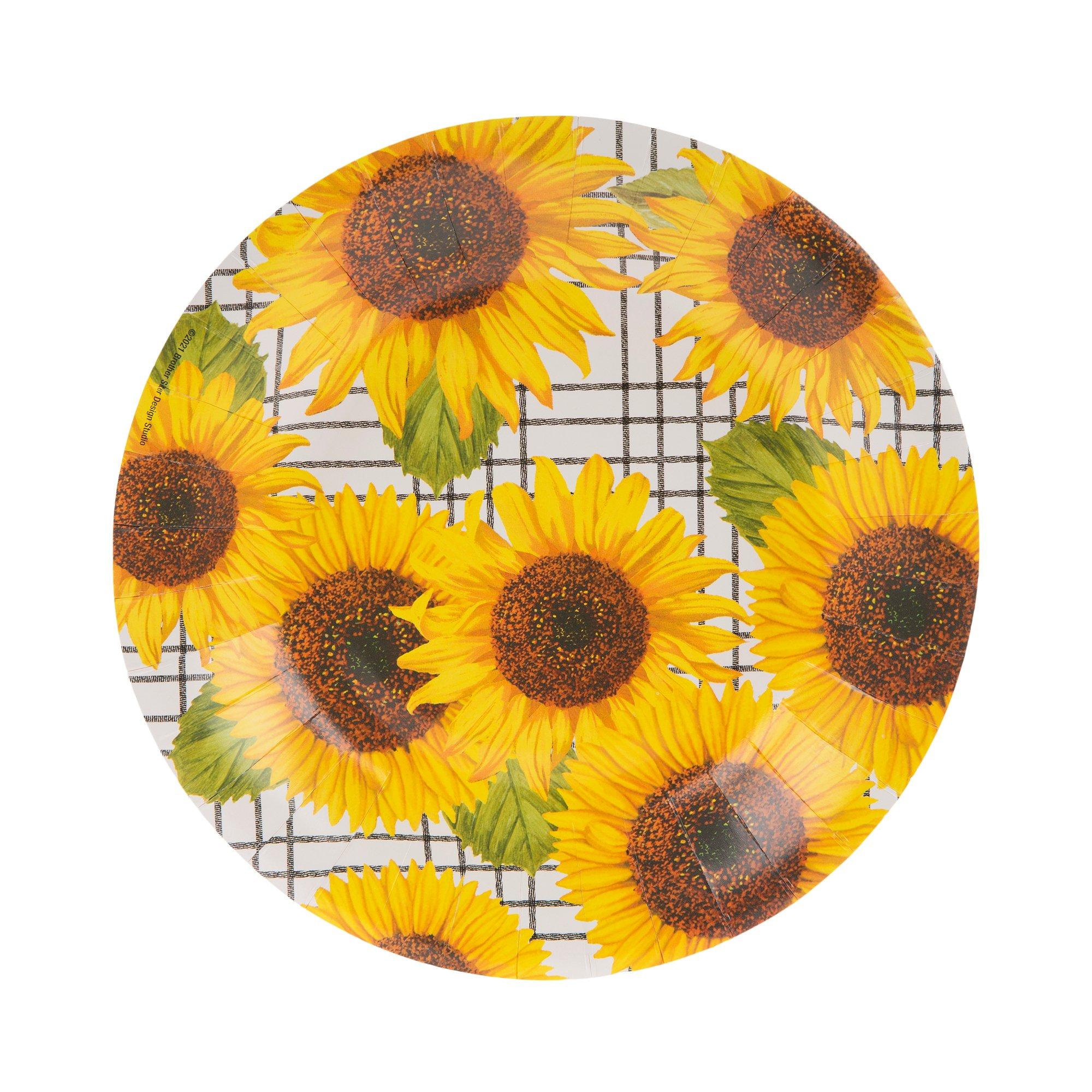 Boston International Glass Serving Plate, Sunflowers