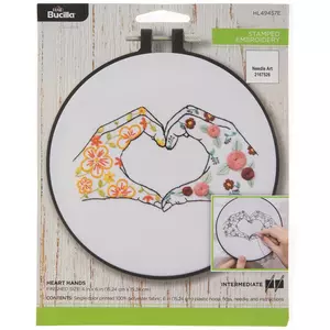 Heart Hands Stamped Embroidery Kit