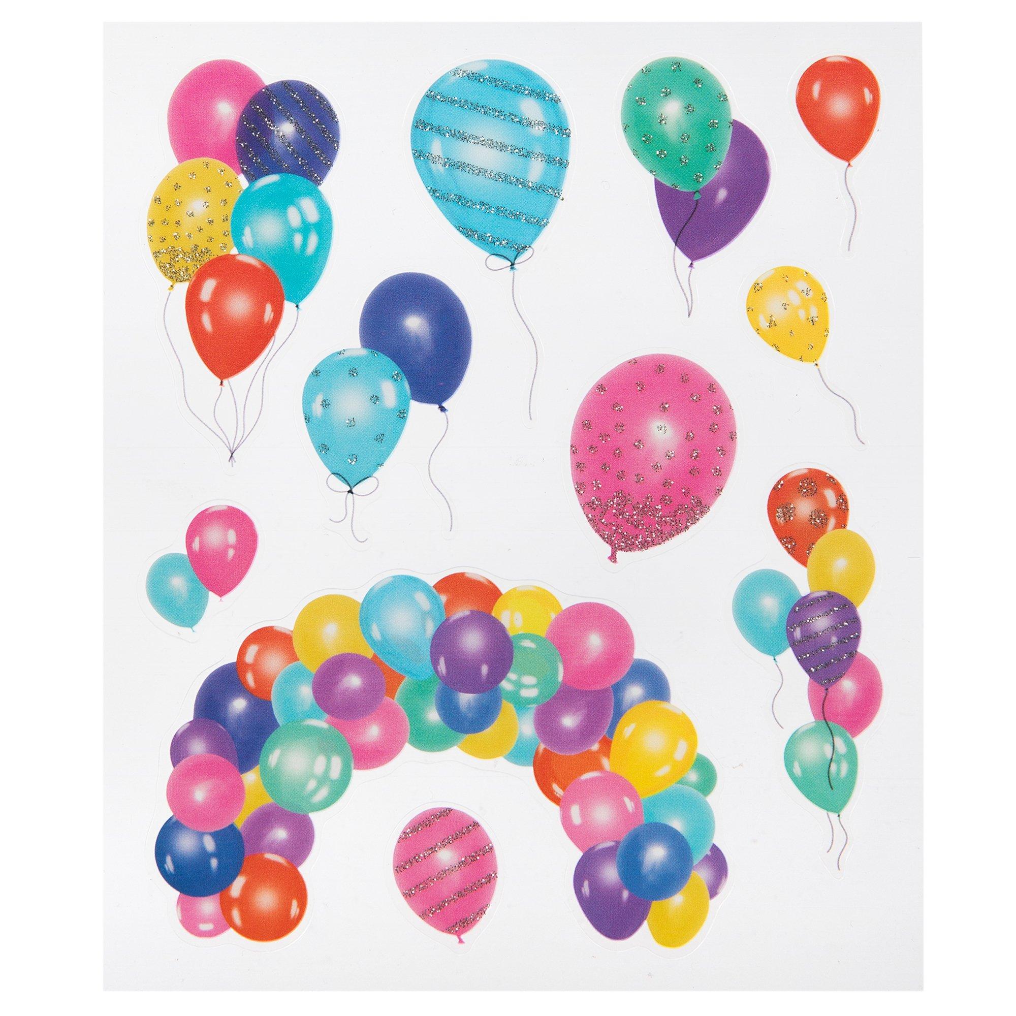 The Paper Studio, Shiny Balloons Stickers, Pack of 14