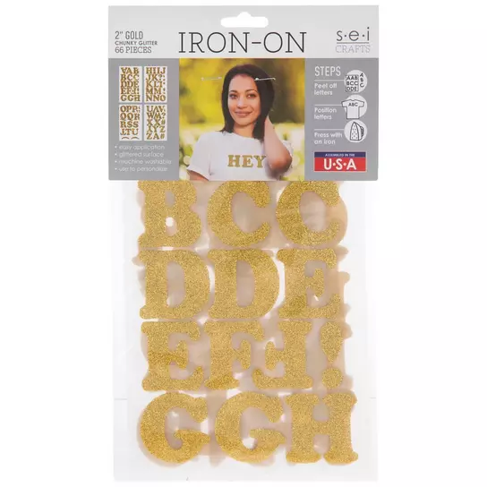 Gold Iron-on Vinyl one Lettering for Yearly, Monthly or Birthday