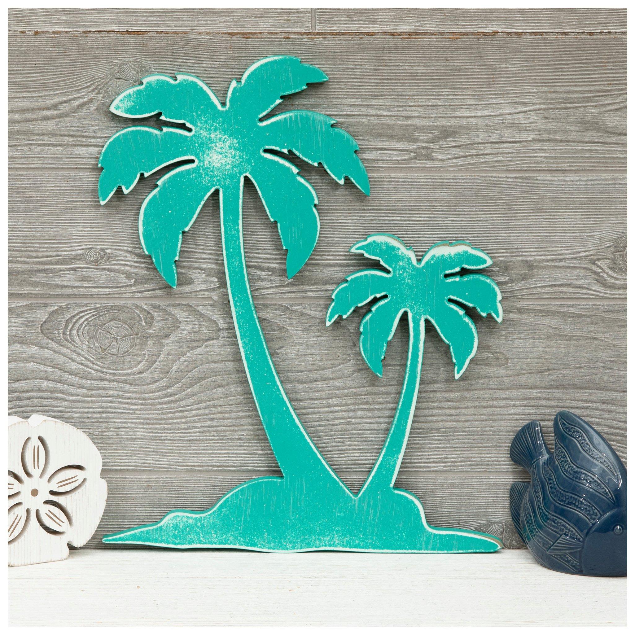 Turquoise Palm Trees Wood Wall Decor | Hobby Lobby | 2172963