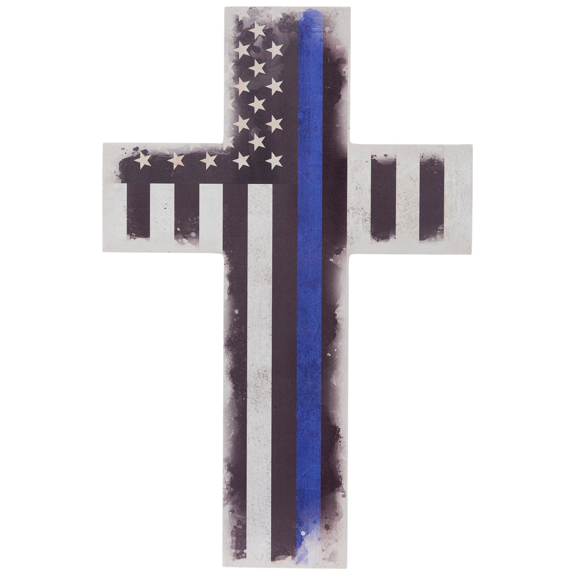 Thin Blue Line CROSS Stickers 2 Pack – AZ House of Stickers