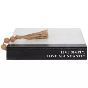 Live Simply Love Abundantly Book Wood Decor