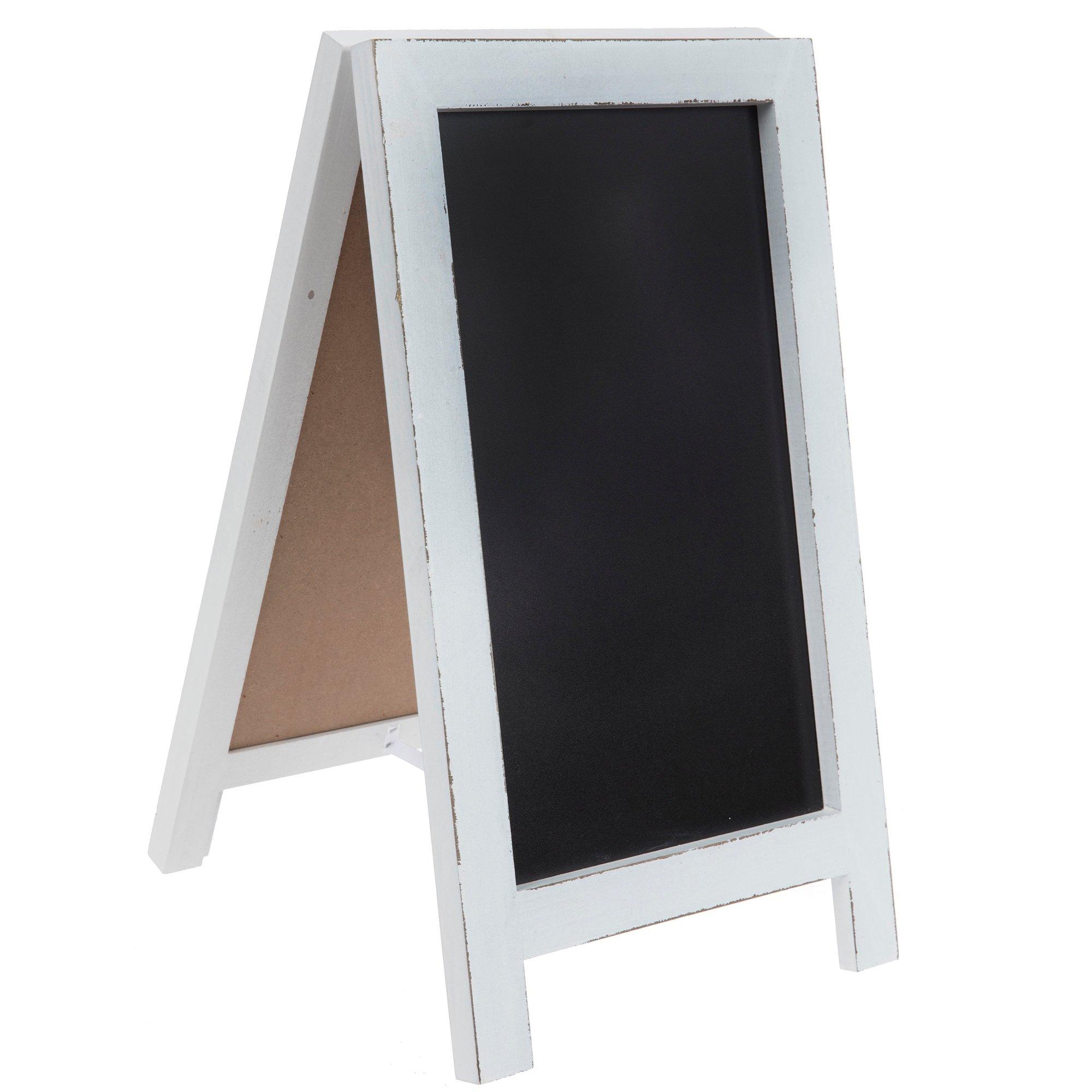 Distressed White Wood Chalkboard Easel