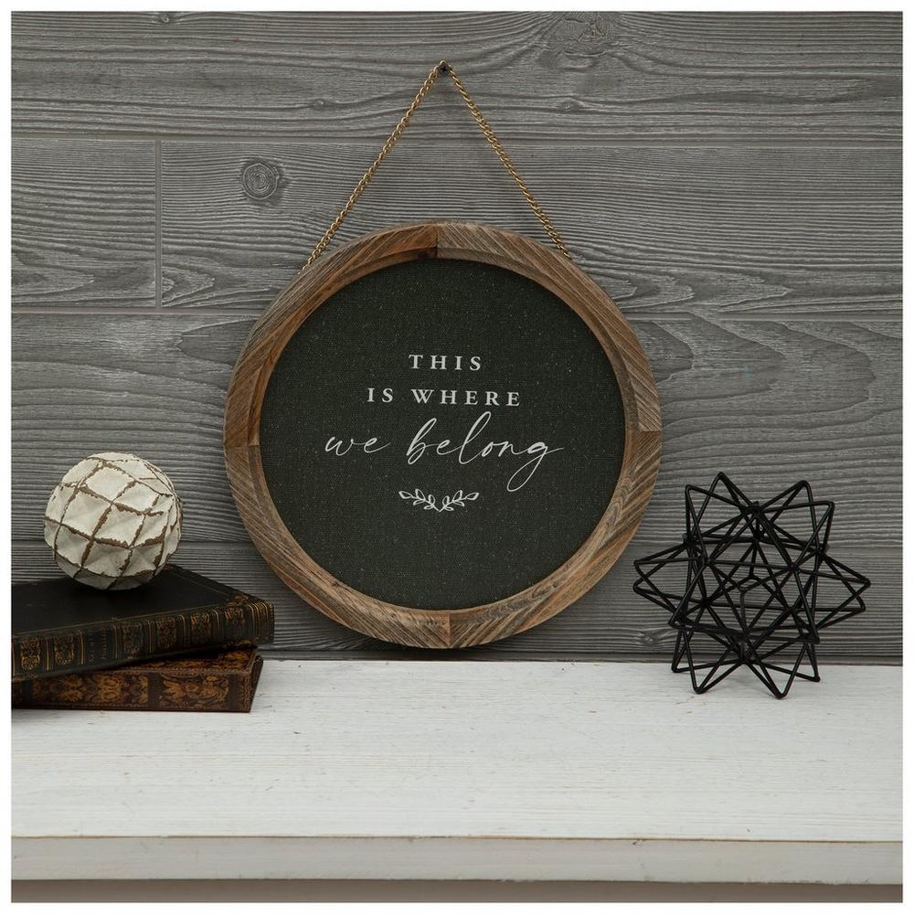 Where We Belong Round Wood Wall Decor
