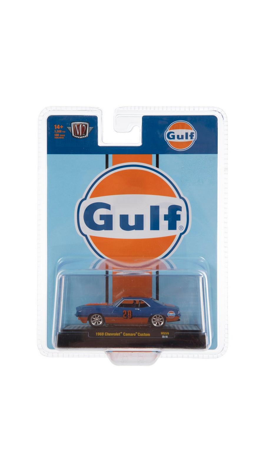 M2 1969 Chevrolet Camaro Custom Gulf Blue – Hobby Exclusive 1/64 – Modello Diecast