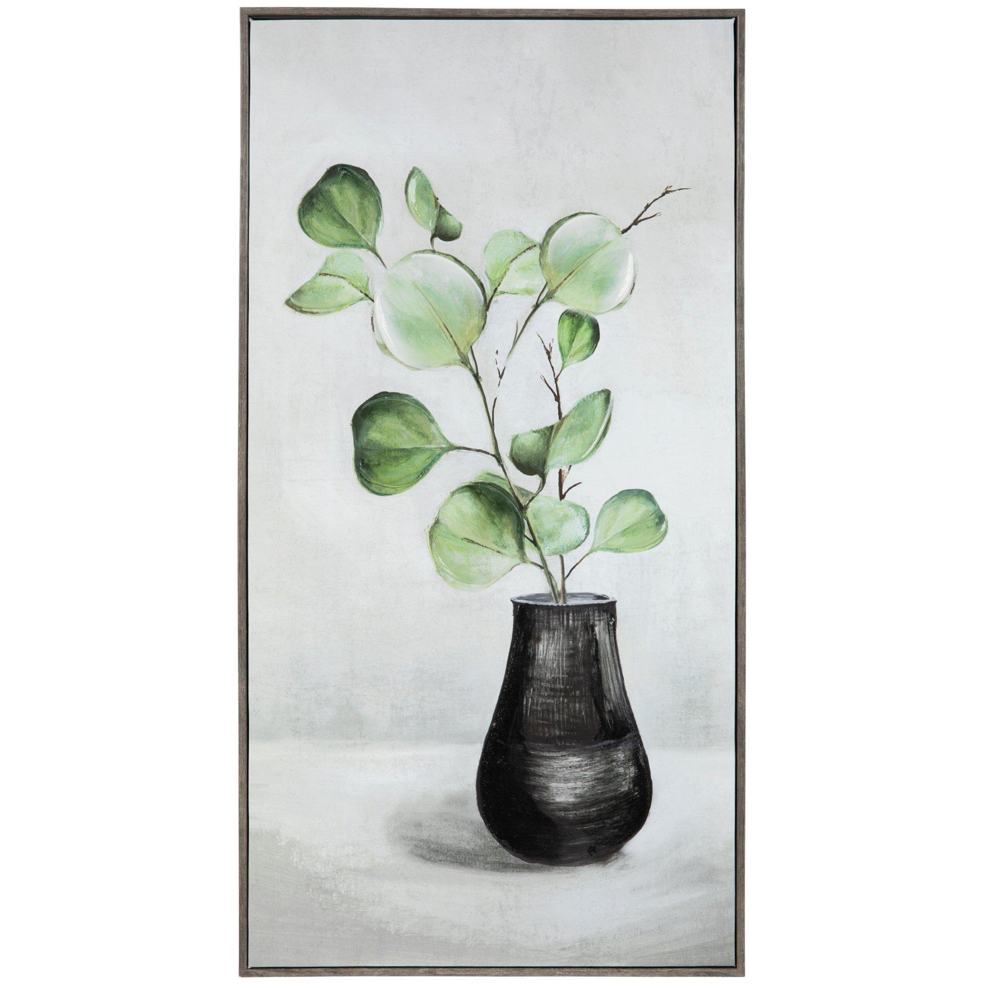 Tall Black Vase & Green Plant Canvas Wall Decor | Hobby Lobby | 2178671