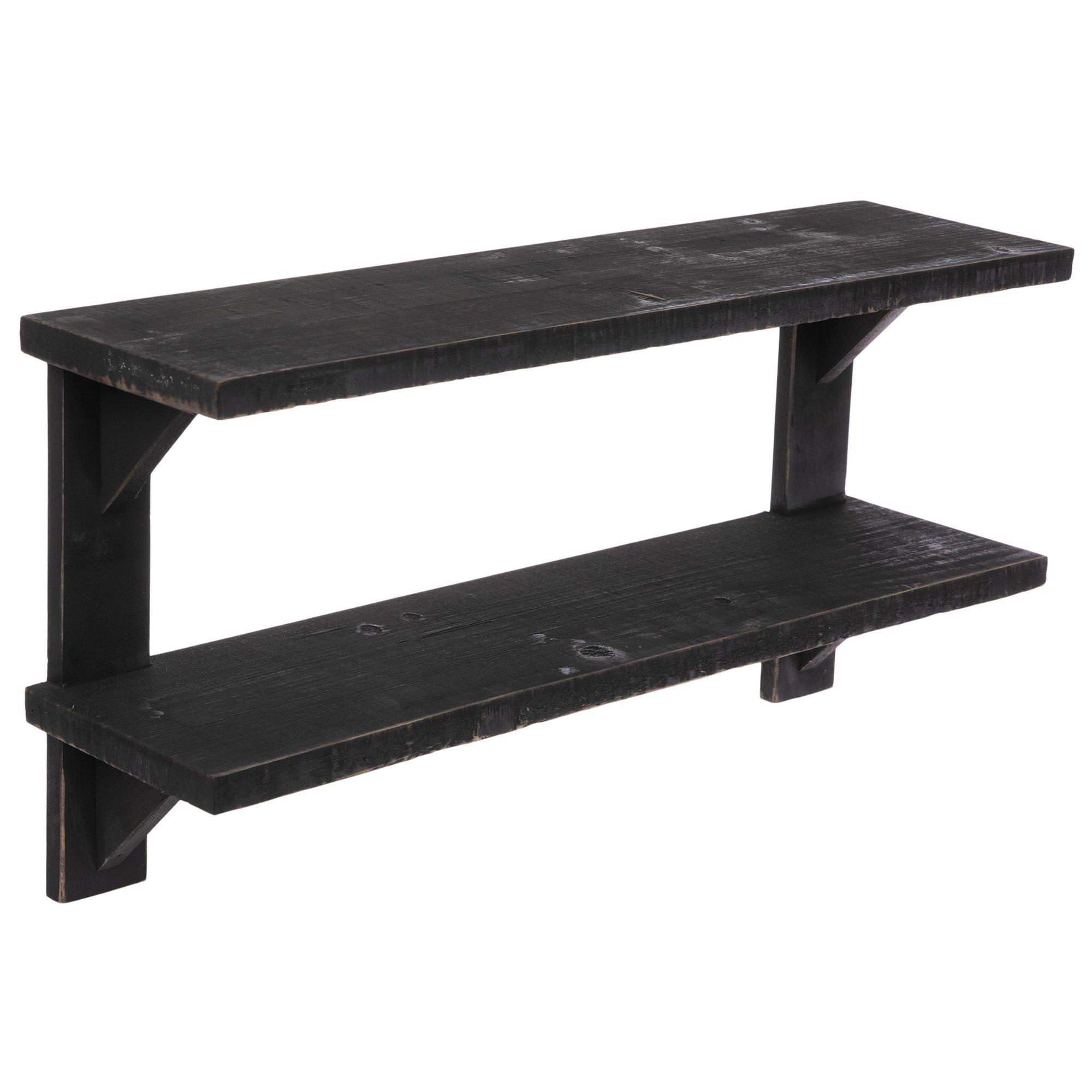 Black Two-Tiered Wood Wall Shelf | Hobby Lobby | 2178986