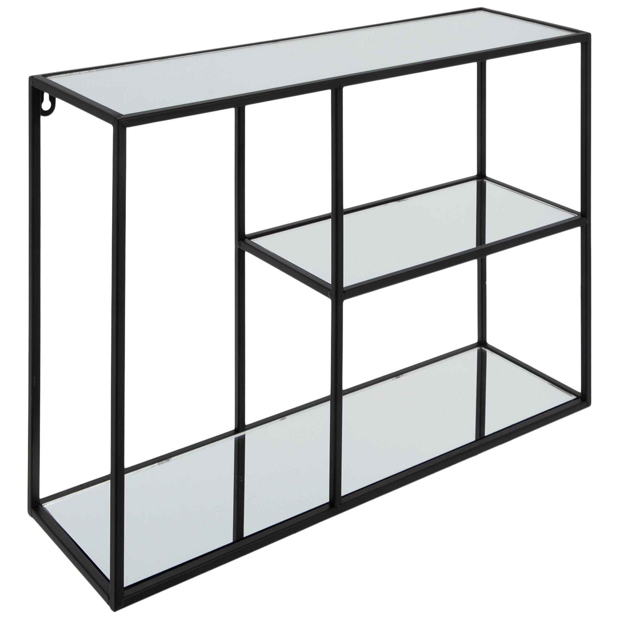 Vice Wall Shelf, Black Steel frame & black shelves small