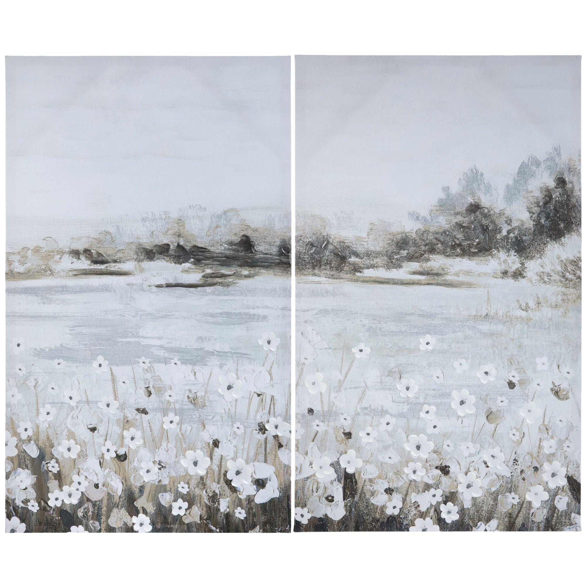 Field Of Flowers Canvas Wall Decor Set