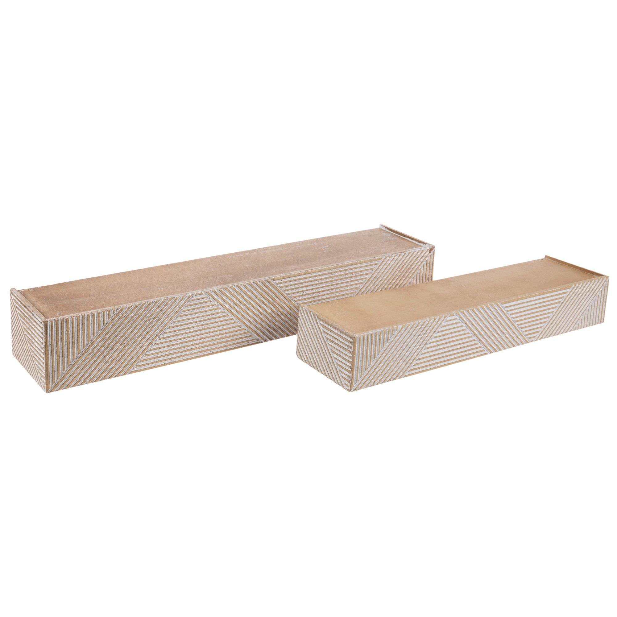 Whitewash Grooved Lines Wall Shelf Set Hobby Lobby 2179893