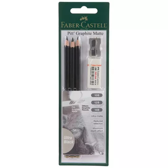Faber-Castell Pitt Graphite Matte Ultra Black Pencils - 5 Piece Set, Hobby  Lobby