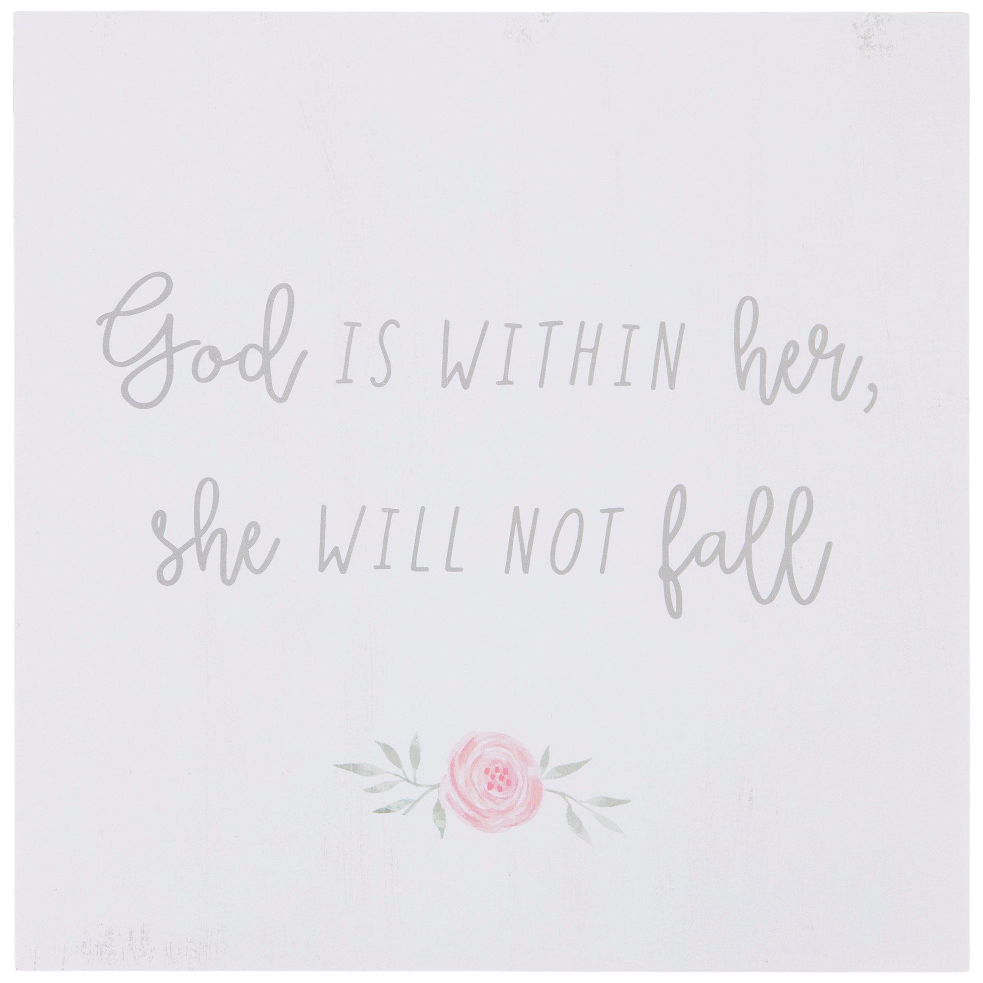 She Will Not Fall Wood Wall Decor
