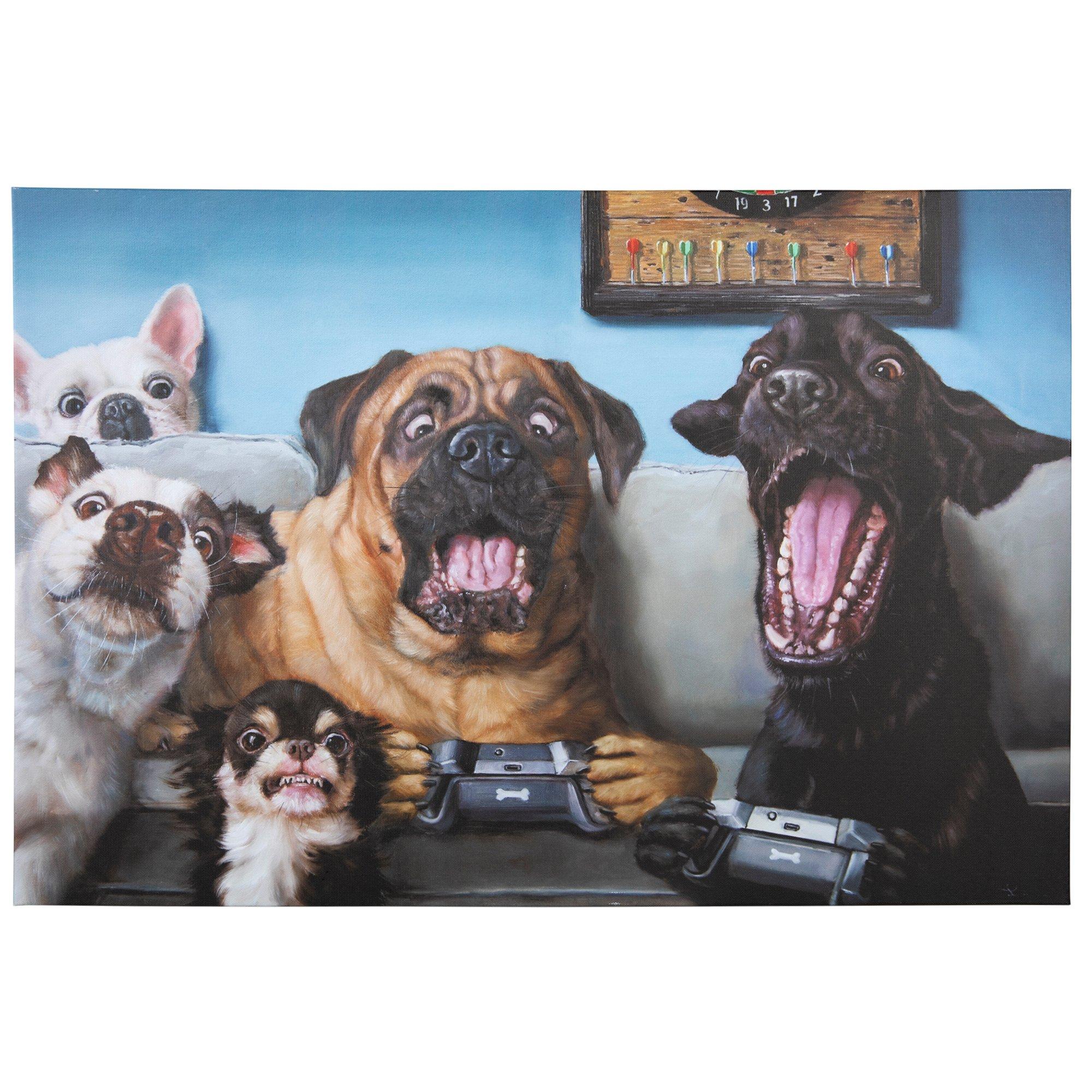 Dogs Playing Video Games Canvas Wall Decor Hobby Lobby 2183747