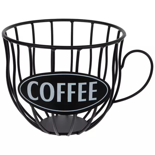 Fox Valley Traders Mug Rack with Coffee Pod Storage – Coffee Cup Tree Holds  6 Mugs – Black