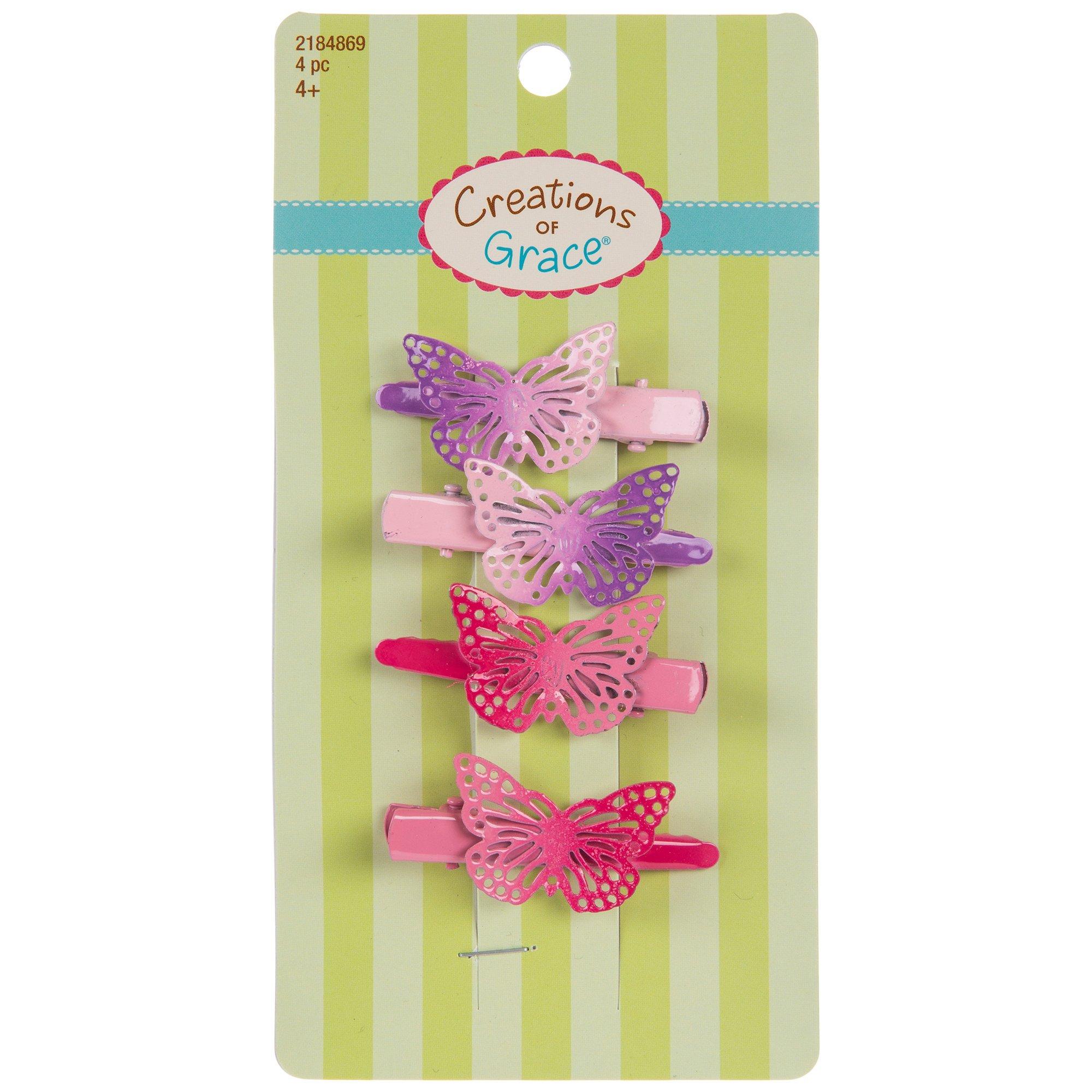 Pink & Purple Butterfly Hair Clips Hobby Lobby 2184869