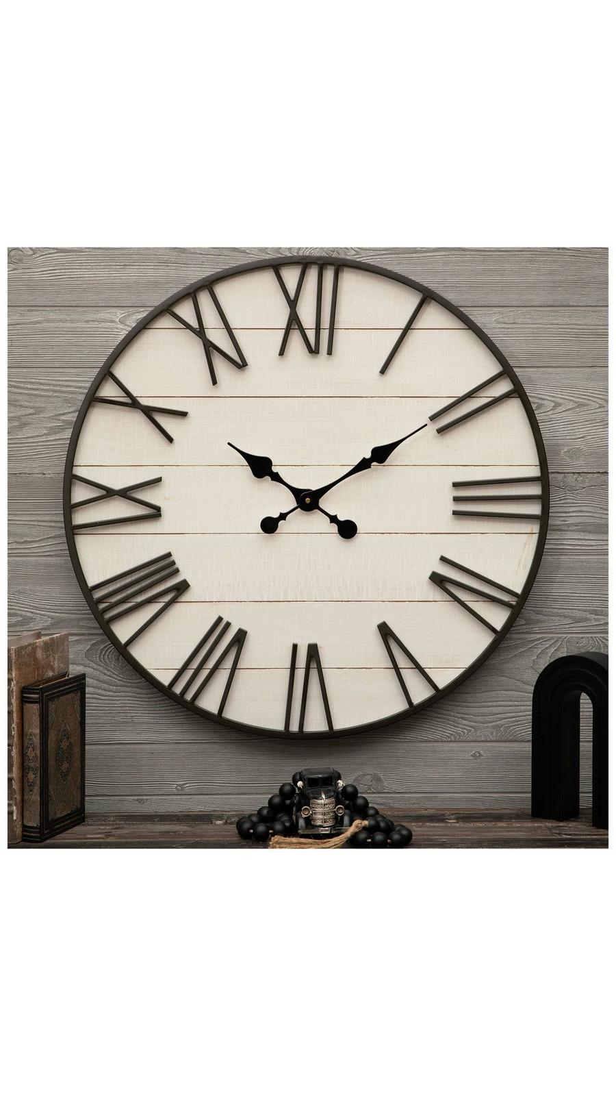 White Modern Farmhouse Wood Plank Wall Clock Hobby Lobby 2184927