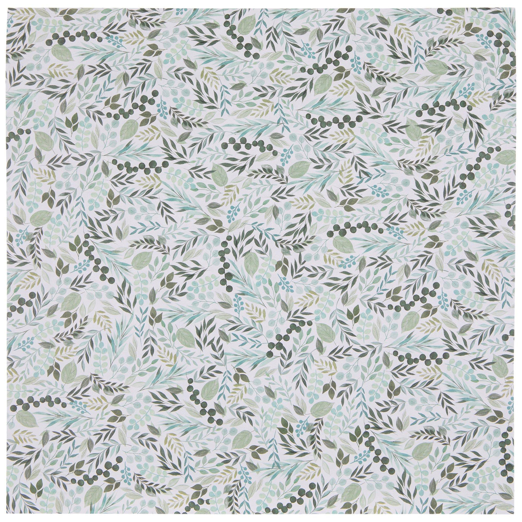 Greenery Scrapbook Paper 12" x 12" Hobby Lobby 2185999