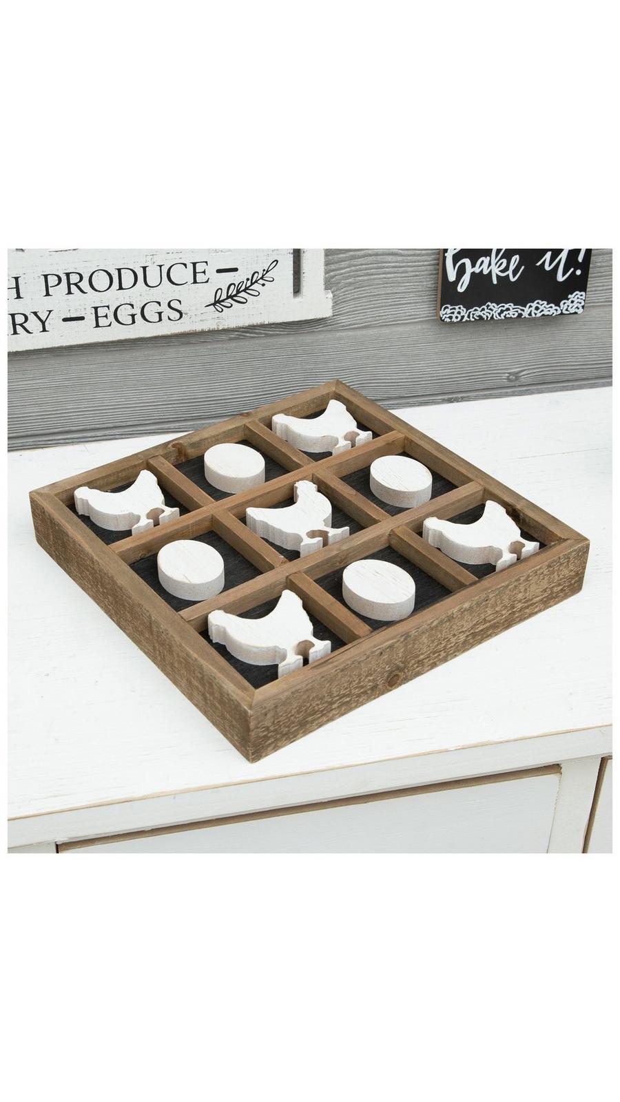 Chicken & Egg Tic Tac Toe Wood Decor | Hobby Lobby | 2187722