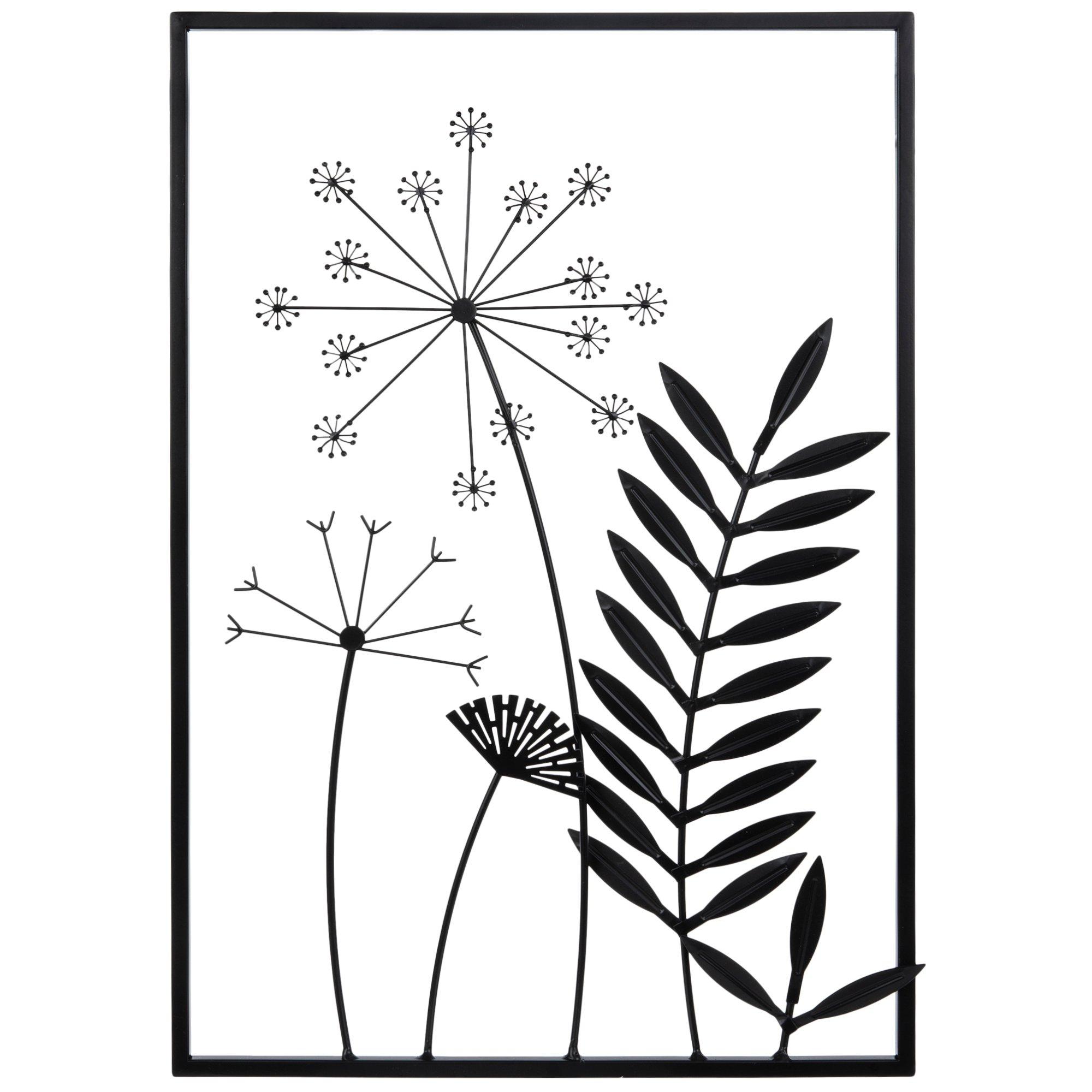 Black Flowers & Stems Metal Wall Decor Hobby Lobby 2188027