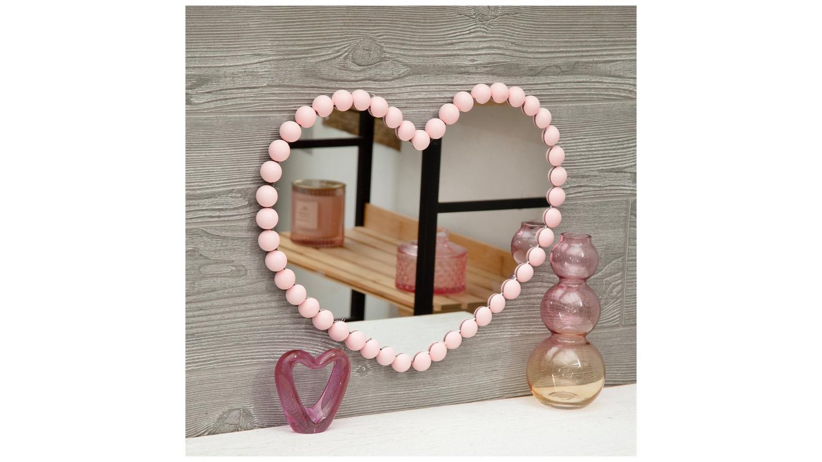 Pink Beaded Heart Wall Mirror | Hobby Lobby | 2188266