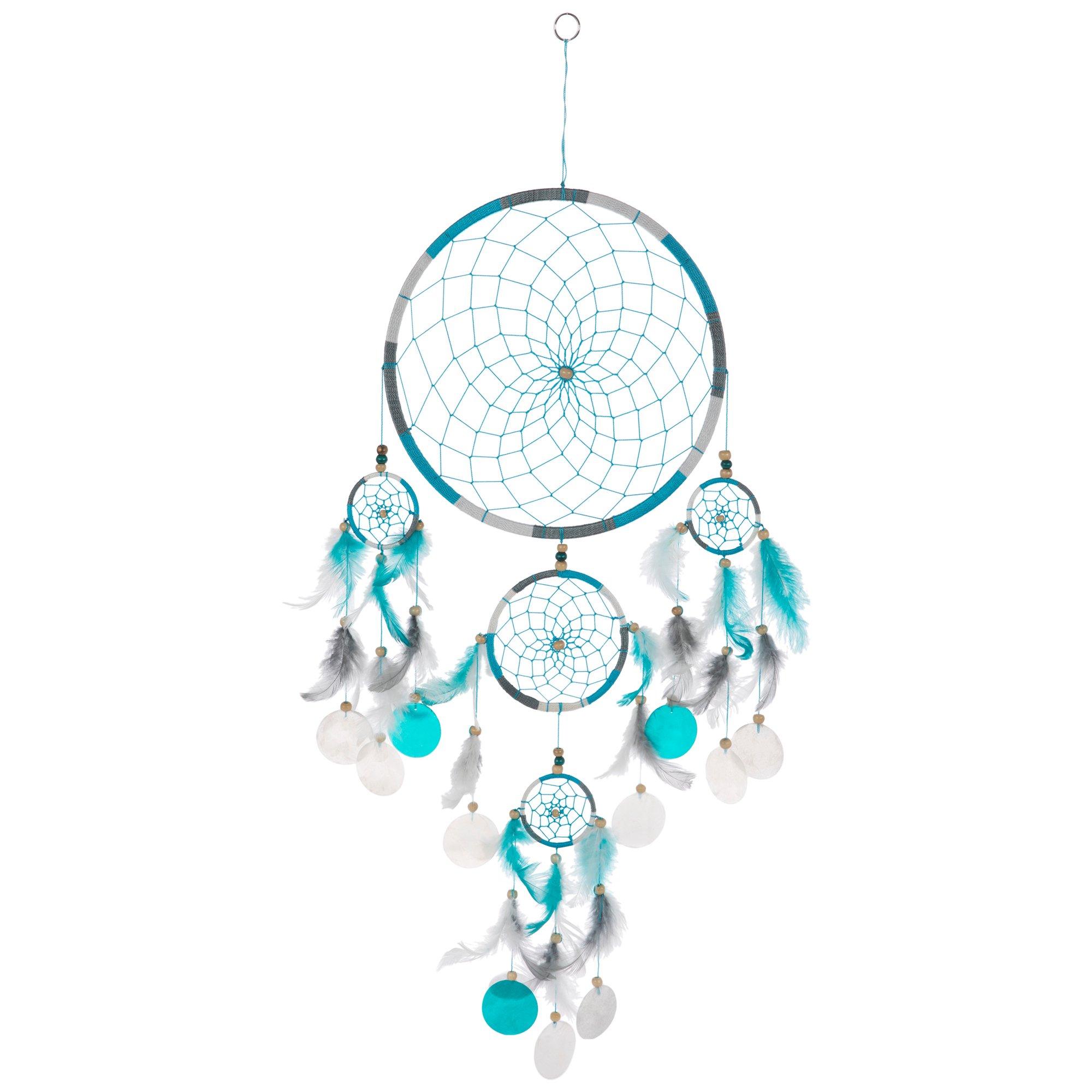Turquoise & White Capiz Dreamcatcher Hobby Lobby 2188431