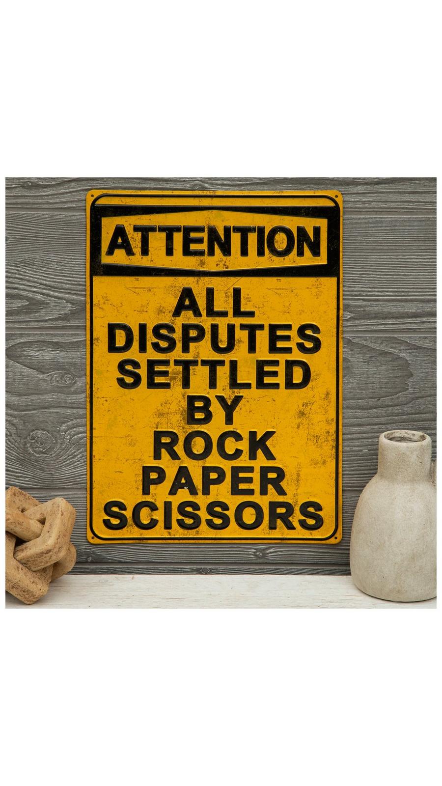 Rock Paper Scissors Metal Sign | Hobby Lobby | 2188472