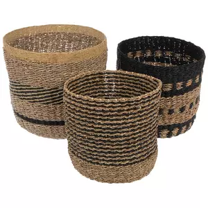 Sorbus Woven Paper Rope Baskets - 4 Piece Set, Beige