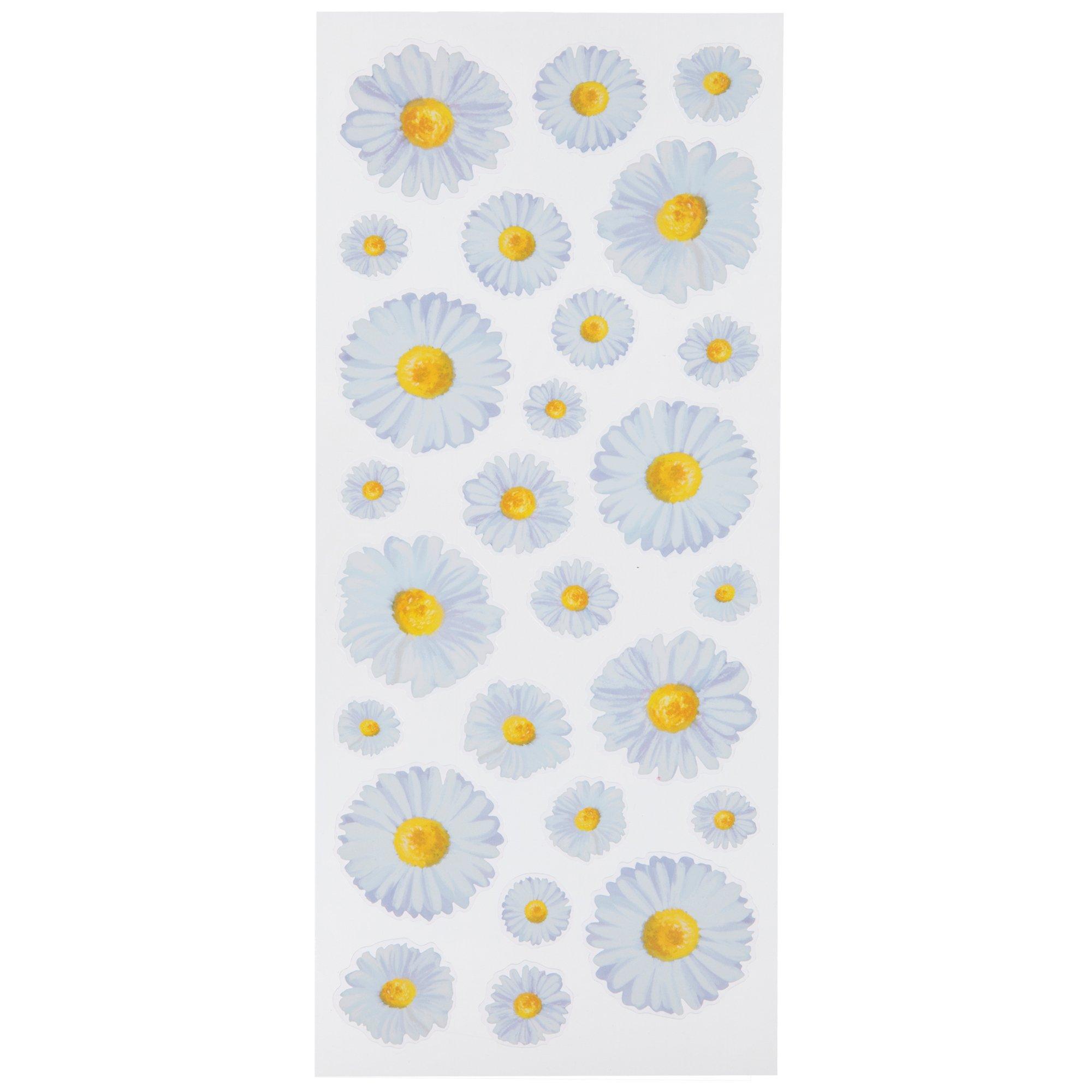 Playside Creations, Felt Daisy Stickers, Assorted Colors, 8 Count