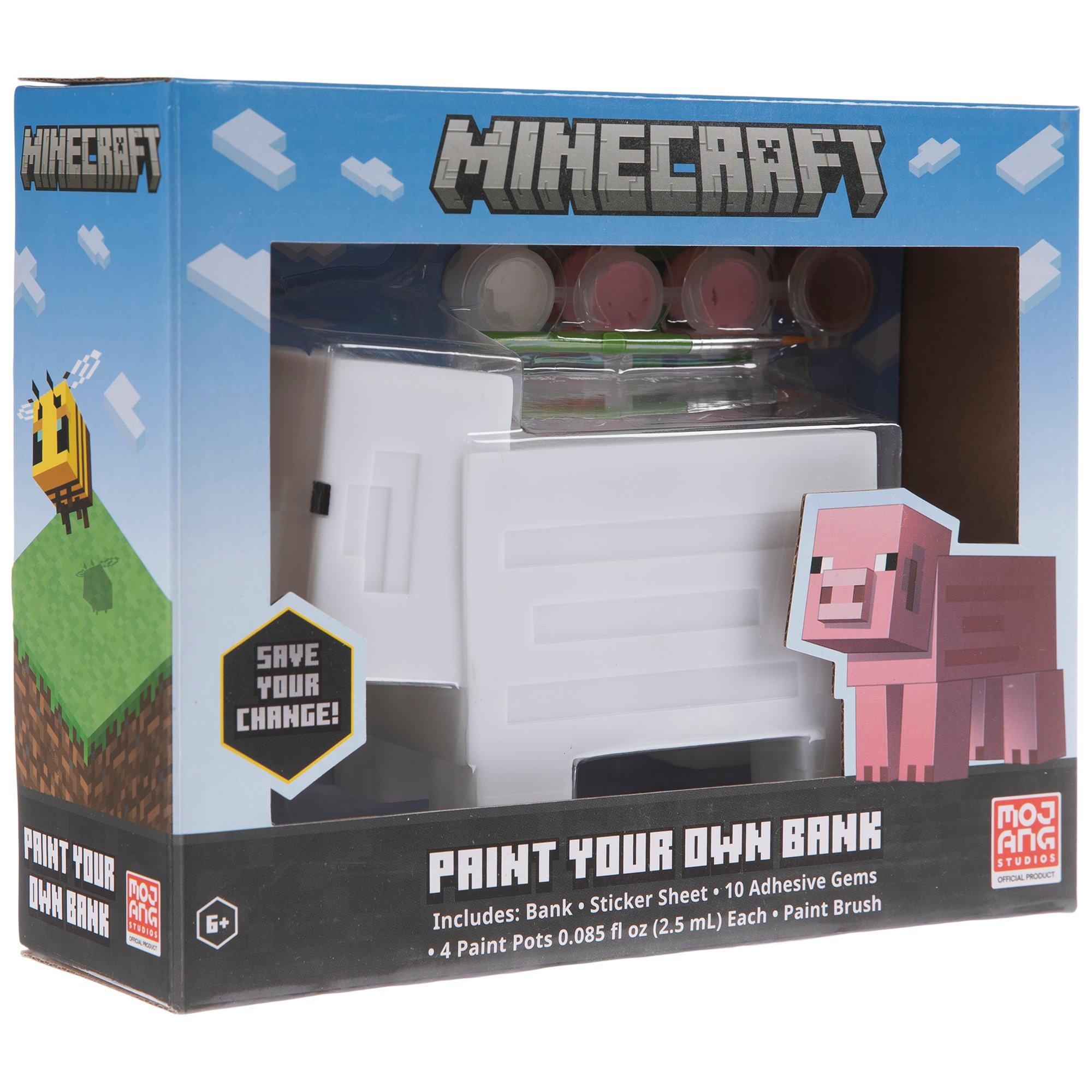 Minecraft Pig Ceramic Piggy Bank, 100% Ceramic, Pink, Mojang 