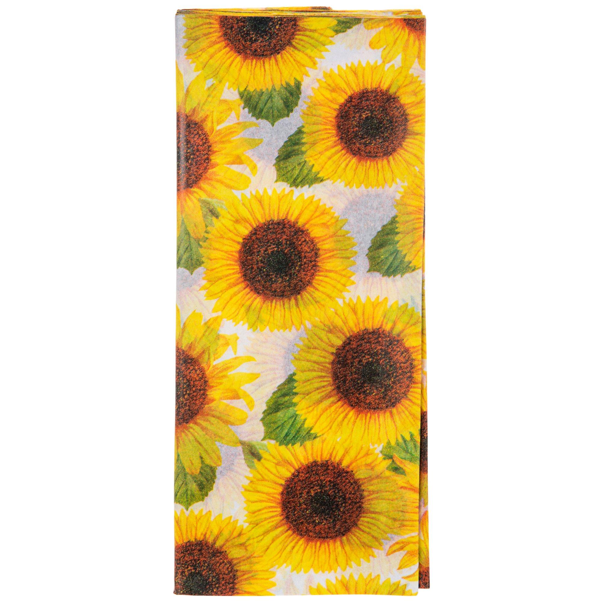 Sunflower and Floral Print Wrapping Paper