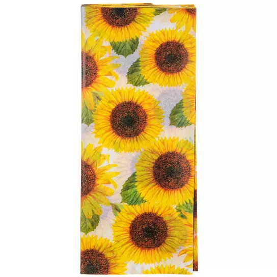 Five Large Tissue Paper Sunflowers for Photo Backdrops Rustic