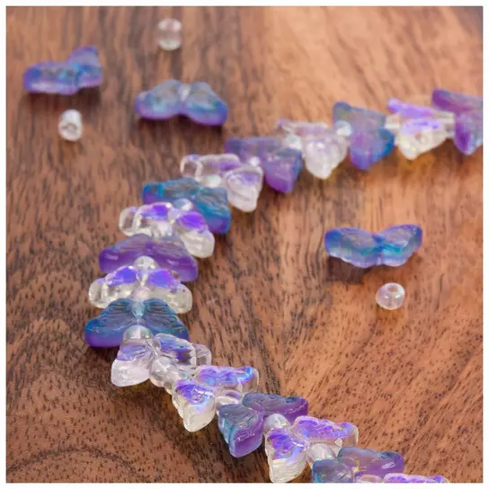 Opalescent Butterfly Bead Strand