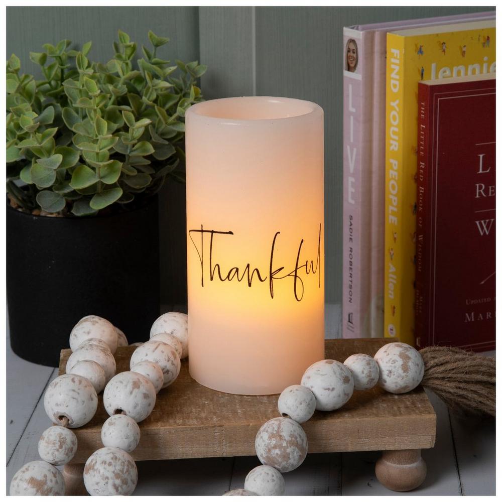 Thankful LED Pillar Candle - 3